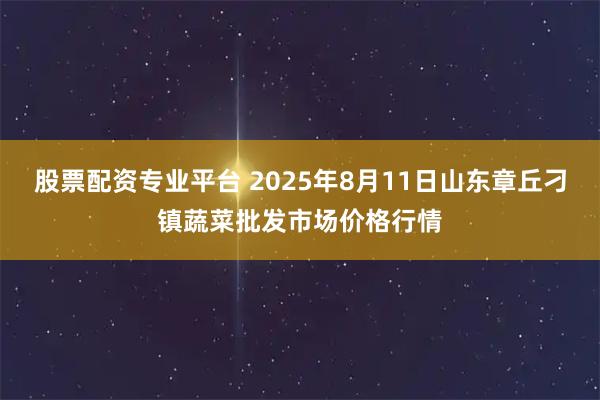 股票配资专业平台 2025年8月11日山东章丘刁镇蔬菜批发市场价格行情