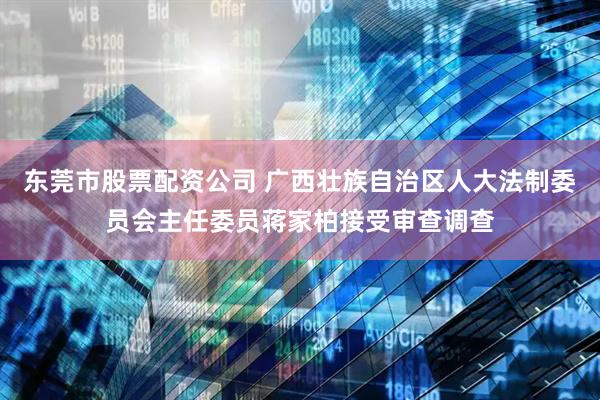 东莞市股票配资公司 广西壮族自治区人大法制委员会主任委员蒋家柏接受审查调查