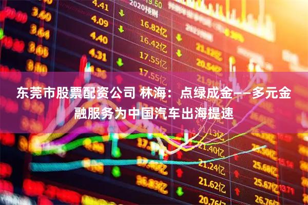 东莞市股票配资公司 林海：点绿成金——多元金融服务为中国汽车出海提速