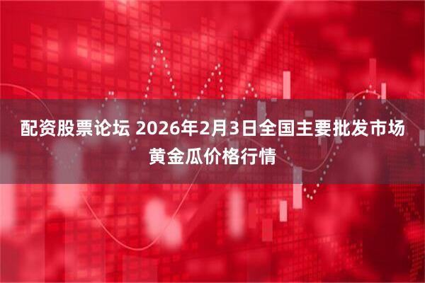 配资股票论坛 2026年2月3日全国主要批发市场黄金瓜价格行情